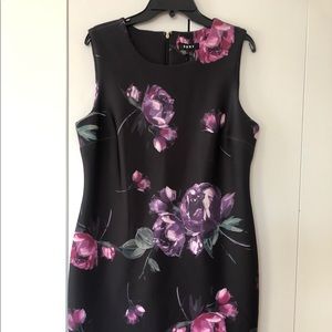 DKNY Floral-Print Scuba Sheath Dress Size 14.